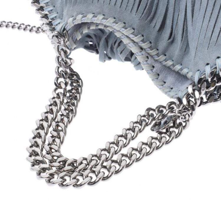 Pre Owned Stella McCartney Blue Fringe Leather Shoulder Bag