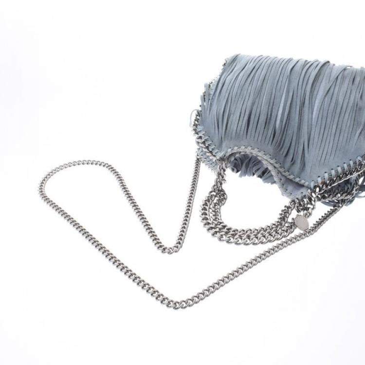 Pre Owned Stella McCartney Blue Fringe Leather Shoulder Bag