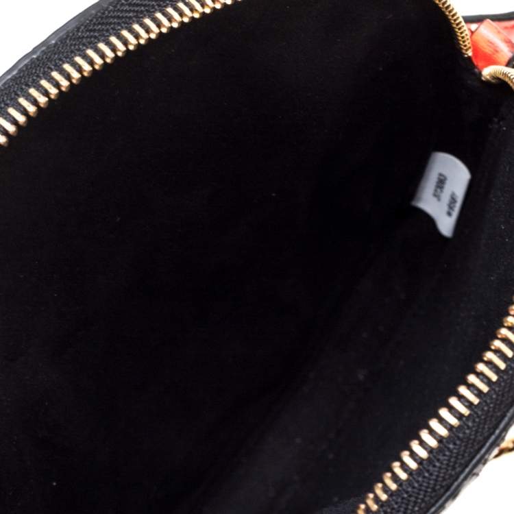 Pre Owned Stella McCartney Multicolor Python Effect Faux Leather Superhero Chain Clutch