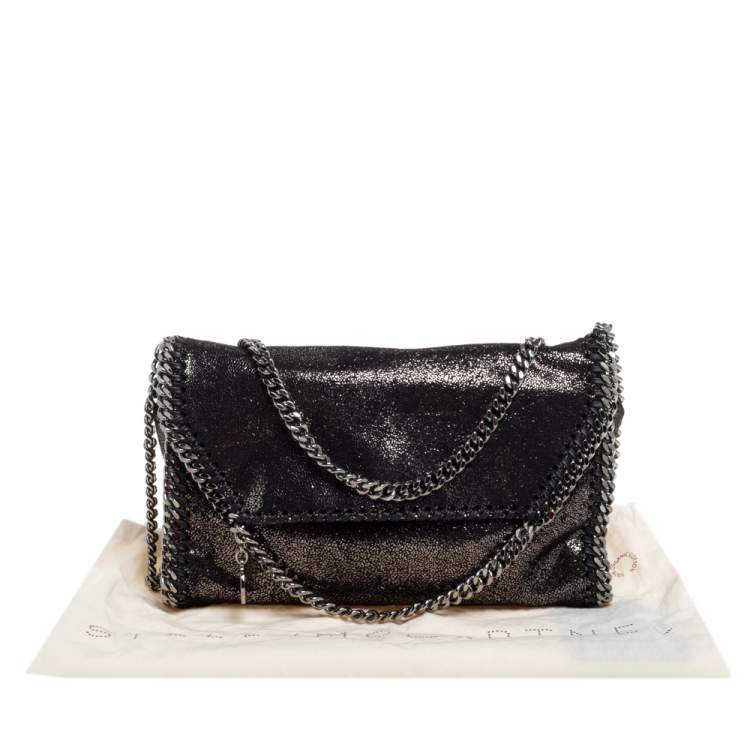 مملوكة مسبقًا Stella McCartney Black Faux Leather Falabella Flap Shoulder Bag