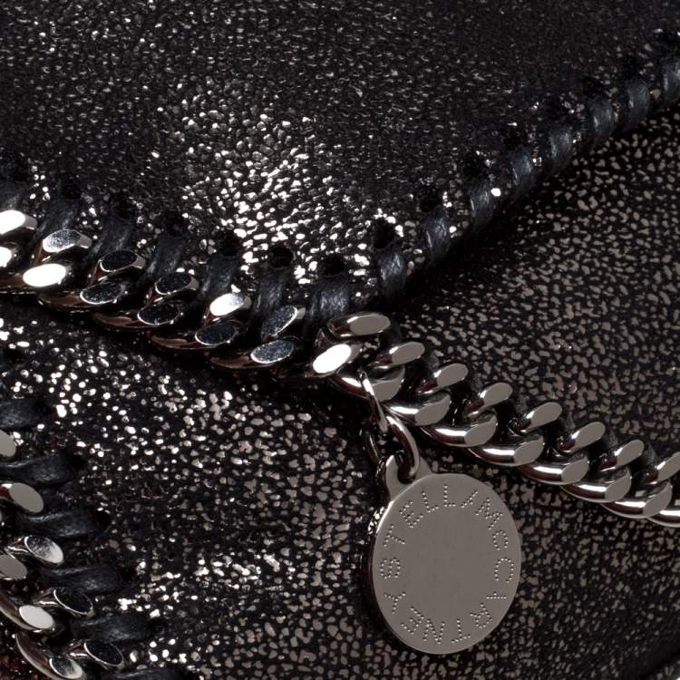مملوكة مسبقًا Stella McCartney Black Faux Leather Falabella Flap Shoulder Bag