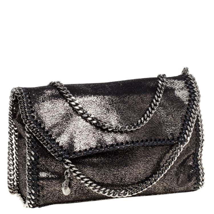 مملوكة مسبقًا Stella McCartney Black Faux Leather Falabella Flap Shoulder Bag