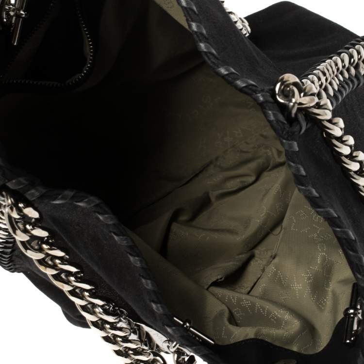 Pre Owned Stella McCartney Black Faux Leather Falabella Shoulder Bag