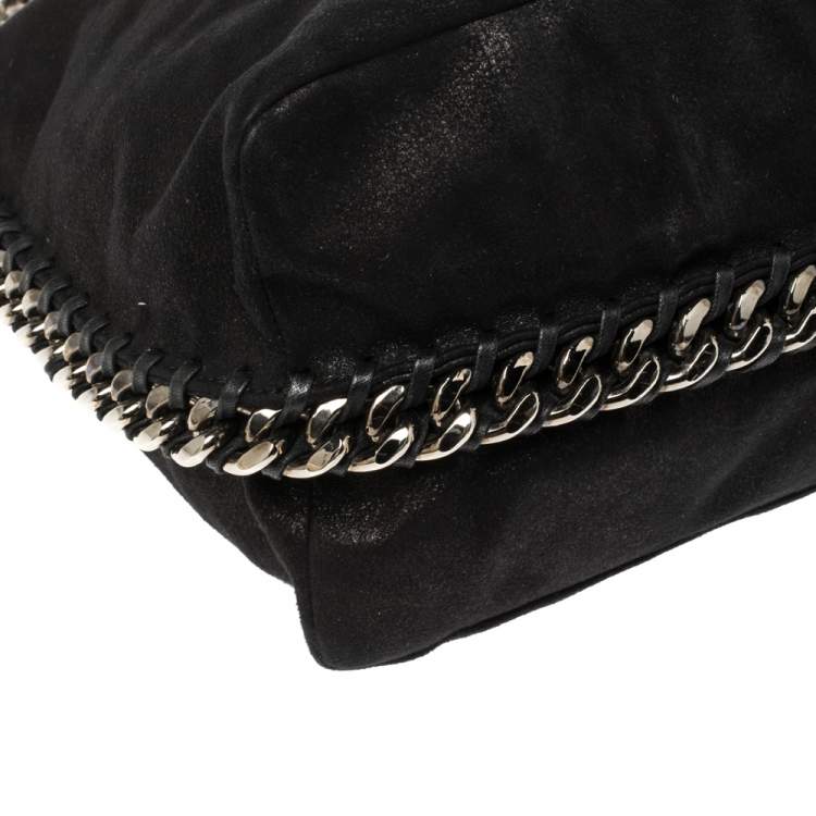 Pre Owned Stella McCartney Black Faux Leather Falabella Shoulder Bag