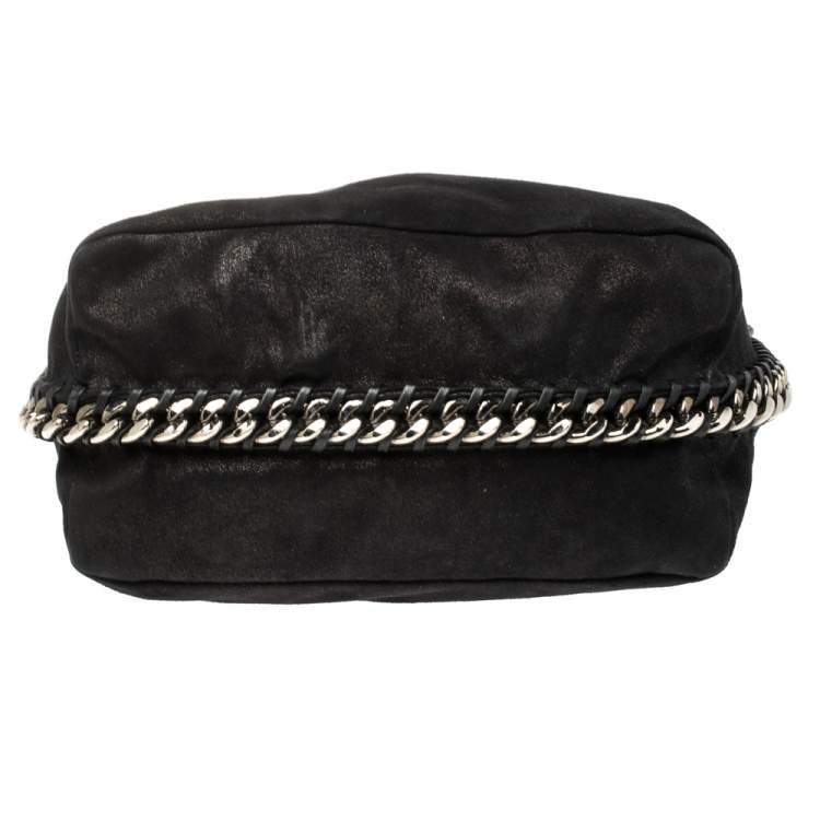 Pre Owned Stella McCartney Black Faux Leather Falabella Shoulder Bag
