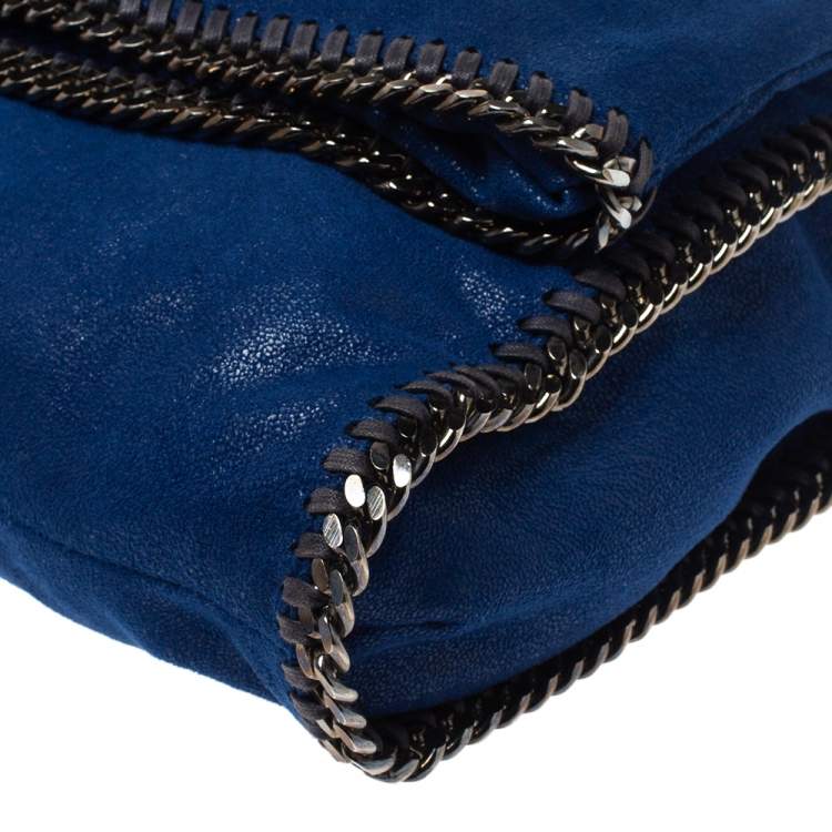 Pre Owned Stella McCartney Blue Faux Leather Large Falabella Flap Shoulder Bag