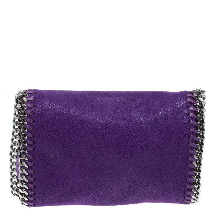 Pre Owned Stella McCartney Purple Faux Leather Mini Falabella Crossbody Bag
