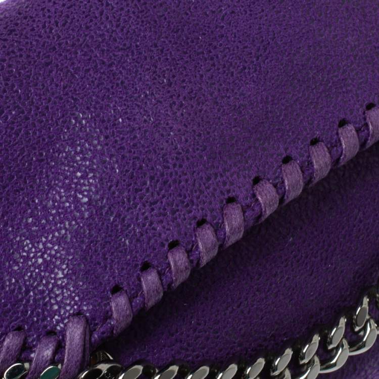 Pre Owned Stella McCartney Purple Faux Leather Mini Falabella Crossbody Bag