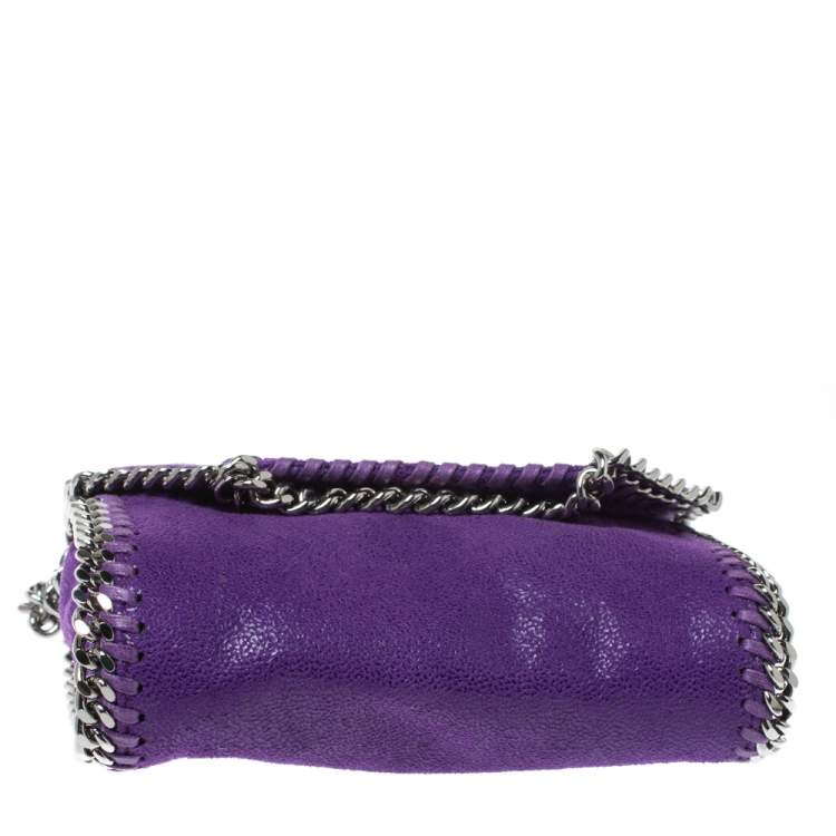 Pre Owned Stella McCartney Purple Faux Leather Mini Falabella Crossbody Bag