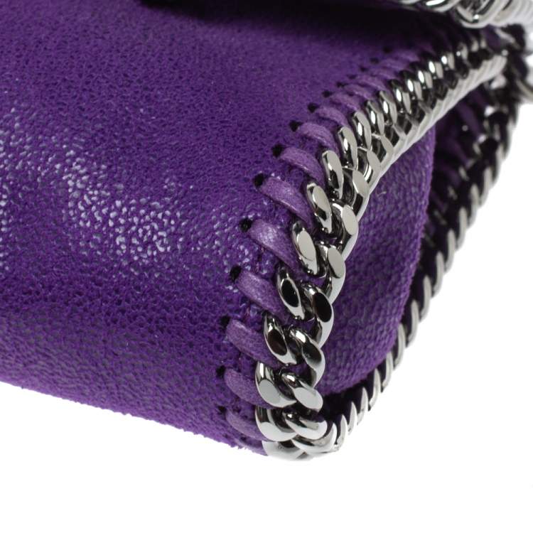 Pre Owned Stella McCartney Purple Faux Leather Mini Falabella Crossbody Bag