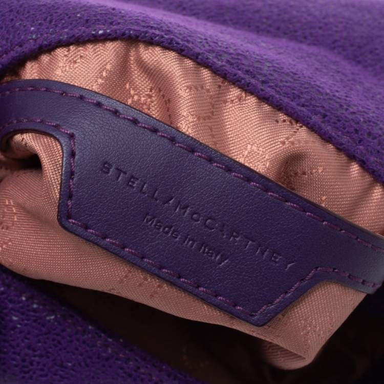 Pre Owned Stella McCartney Purple Faux Leather Mini Falabella Crossbody Bag
