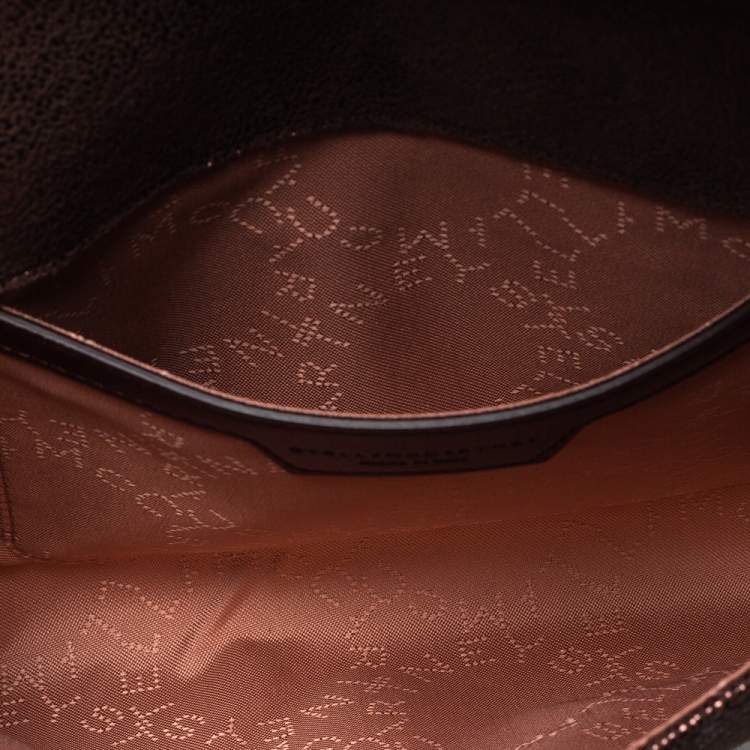 Pre Owned Stella McCartney Metallic Brown Faux Leather Mini Falabella Crossbody Bag