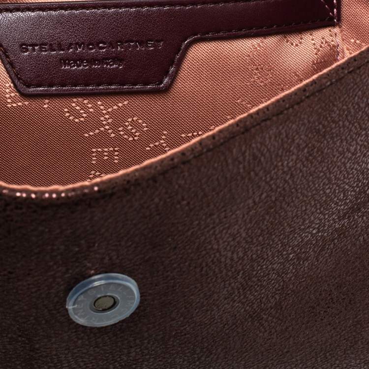 Pre Owned Stella McCartney Metallic Brown Faux Leather Mini Falabella Crossbody Bag