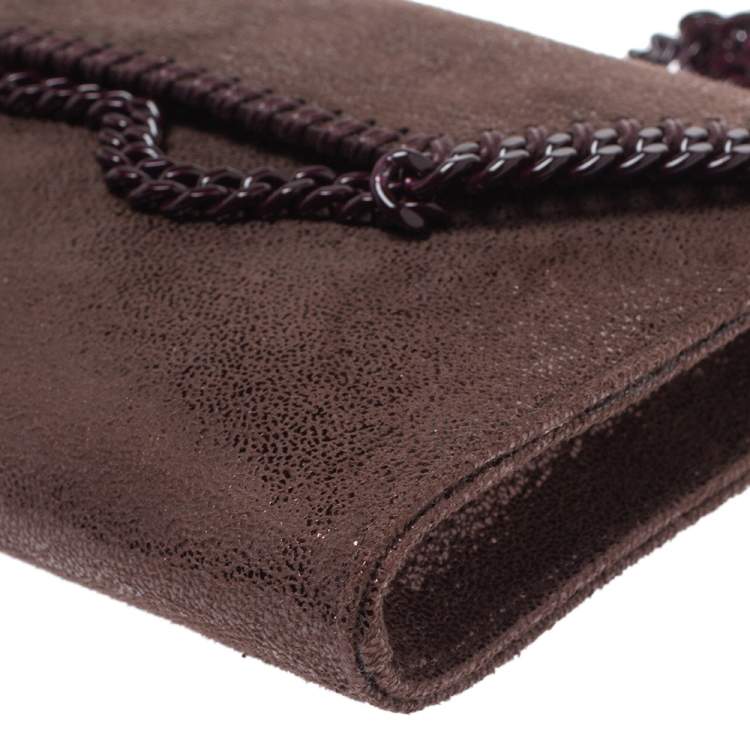 Pre Owned Stella McCartney Metallic Brown Faux Leather Mini Falabella Crossbody Bag