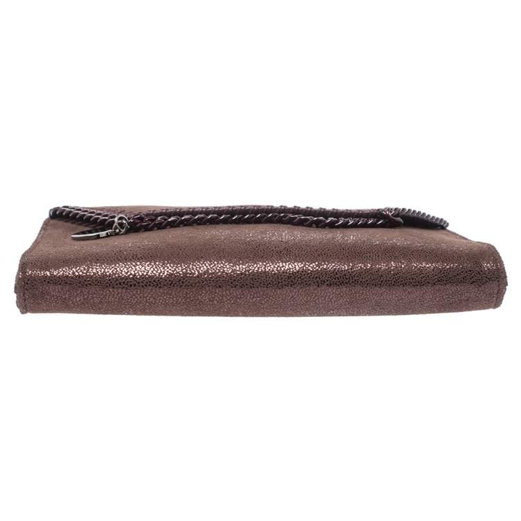 Pre Owned Stella McCartney Metallic Brown Faux Leather Mini Falabella Crossbody Bag