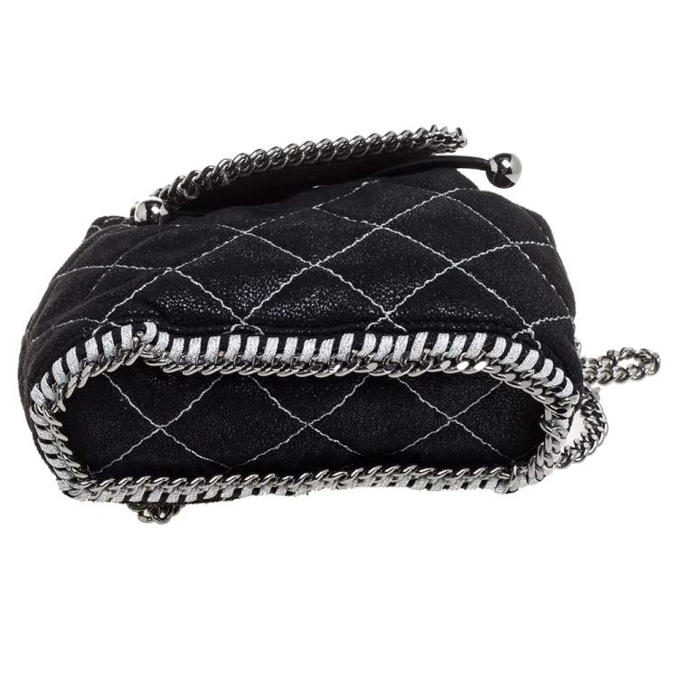 Pre Owned Stella McCartney Black Faux Leather Mini Falabella Backpack