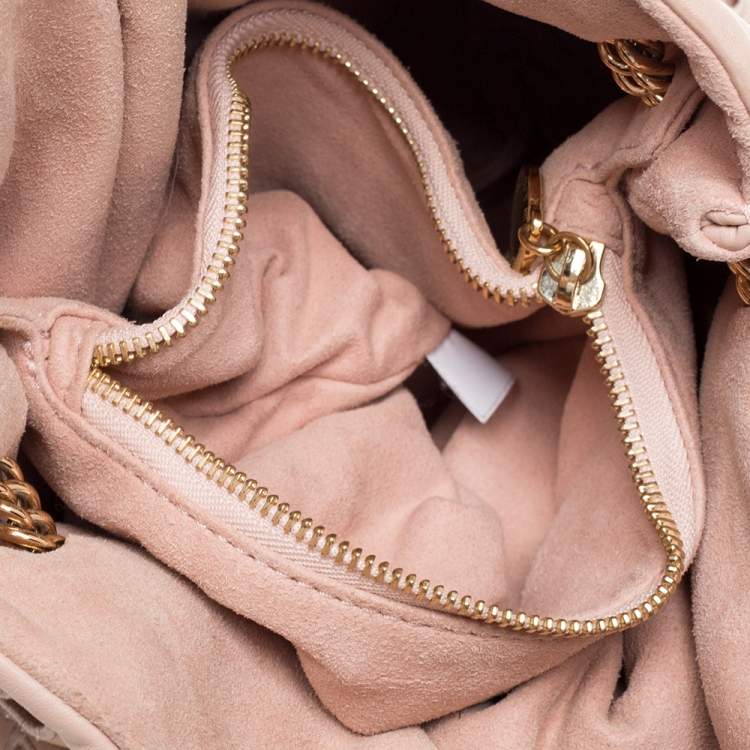Pre Owned Stella McCartney Peach Faux Leather Laser Cut Norma Shoulder Bag