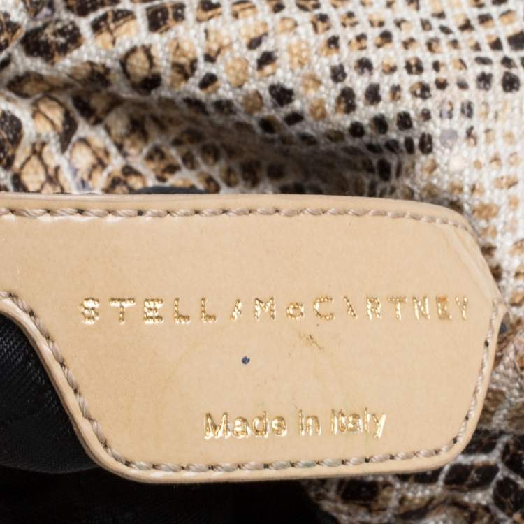 Pre Owned Stella McCartney Beige Snakeskin Effect Falabella Crossbody Bag