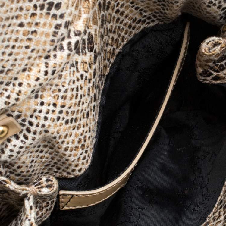 Pre Owned Stella McCartney Beige Snakeskin Effect Falabella Crossbody Bag