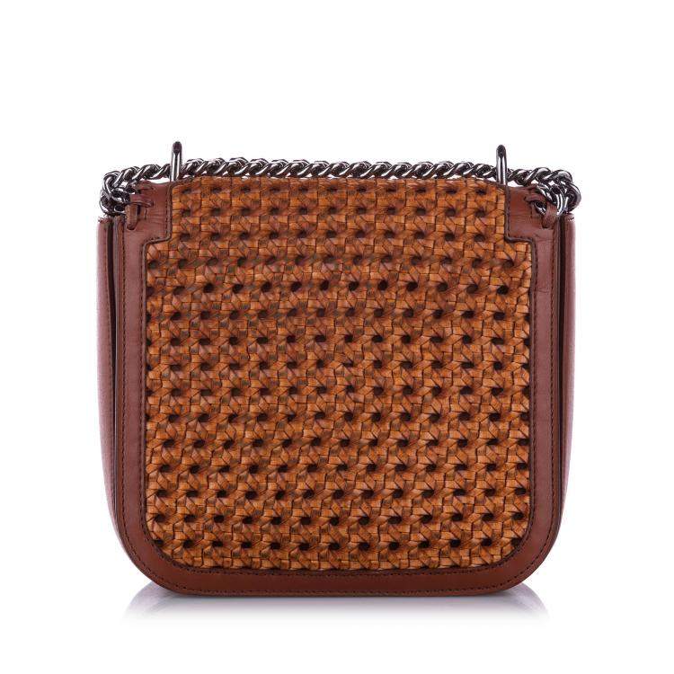 Pre Owned Stella McCartney Caramel/brown Falabella Box Wicker Basket Crossbody Bag