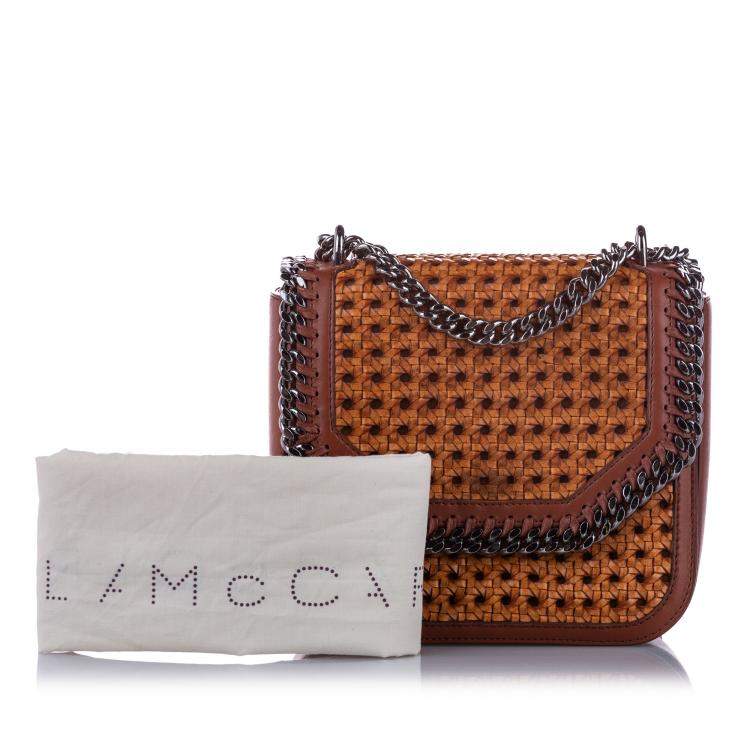 Pre Owned Stella McCartney Caramel/brown Falabella Box Wicker Basket Crossbody Bag
