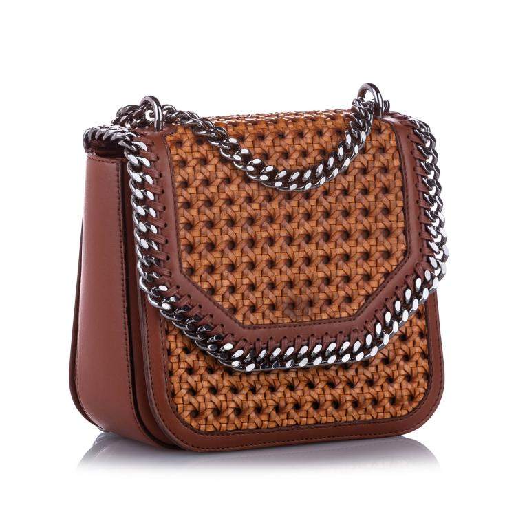 Pre Owned Stella McCartney Caramel/brown Falabella Box Wicker Basket Crossbody Bag