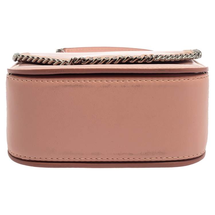 Pre Owned Stella McCartney Pink Faux Leather Mini Falabella Box Shoulder Bag