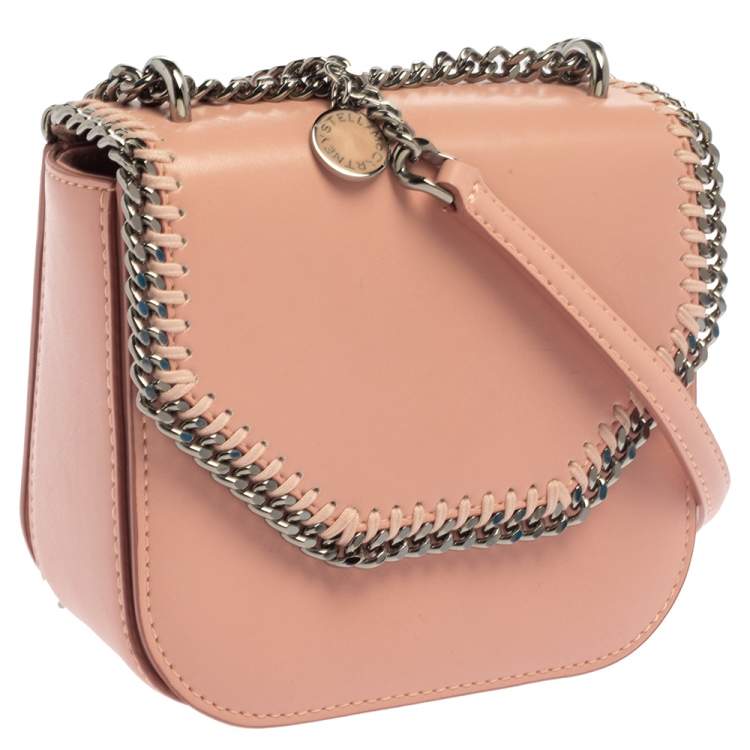 Pre Owned Stella McCartney Pink Faux Leather Mini Falabella Box Shoulder Bag