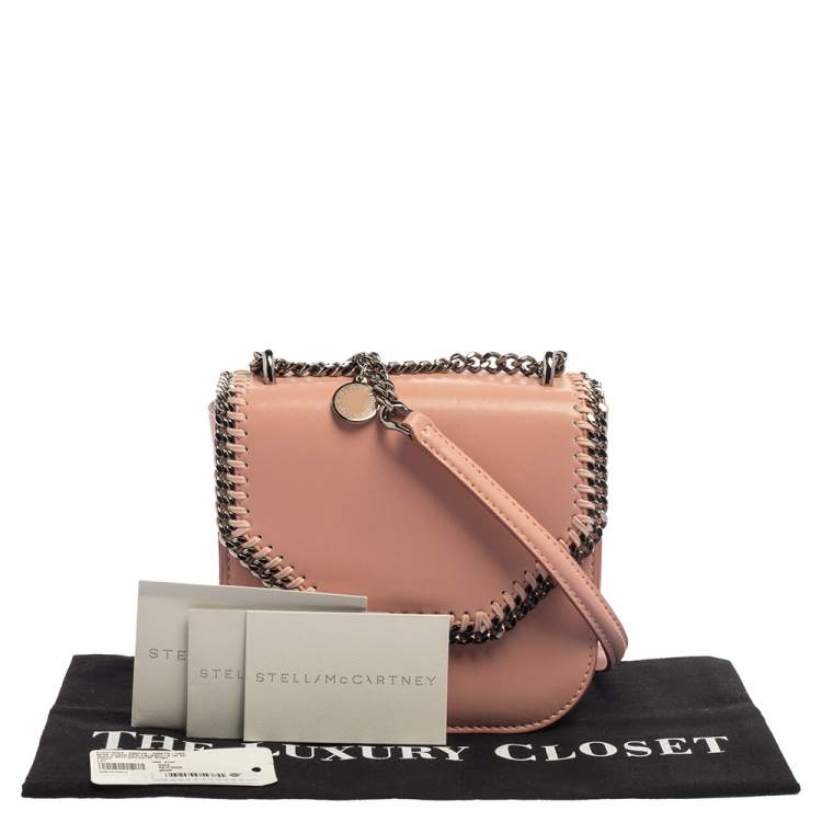 Pre Owned Stella McCartney Pink Faux Leather Mini Falabella Box Shoulder Bag