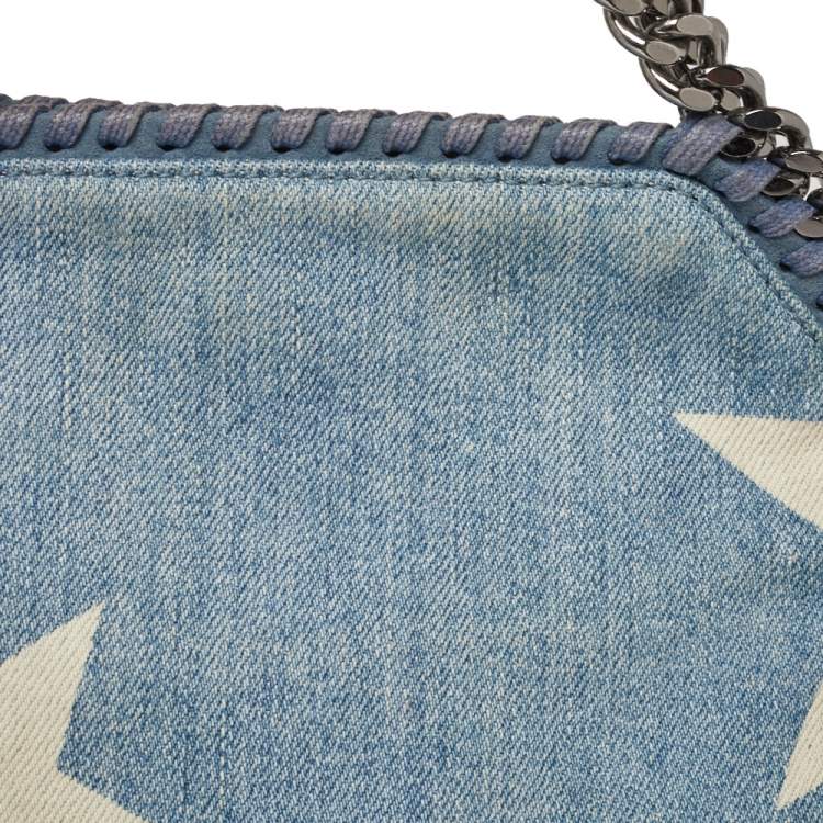 Pre Owned Stella McCartney Light Blue Denim Star Print Baby Falabella Bag