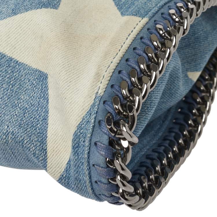Pre Owned Stella McCartney Light Blue Denim Star Print Baby Falabella Bag