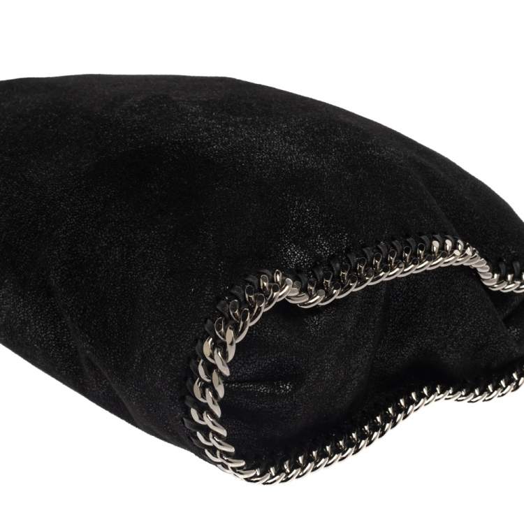 Pre Owned Stella McCartney Black Faux Leather Falabella Tote