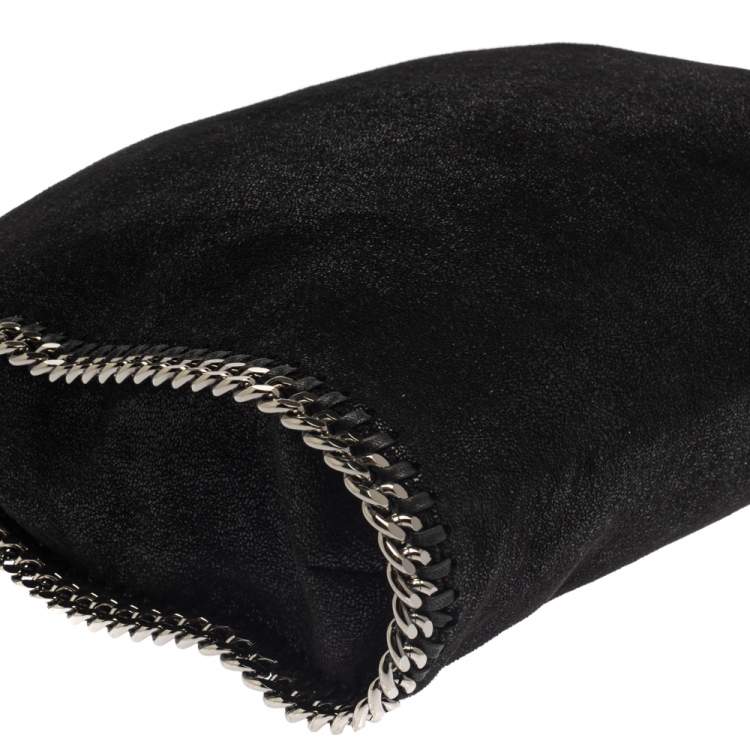 Pre Owned Stella McCartney Black Faux Leather Falabella Tote