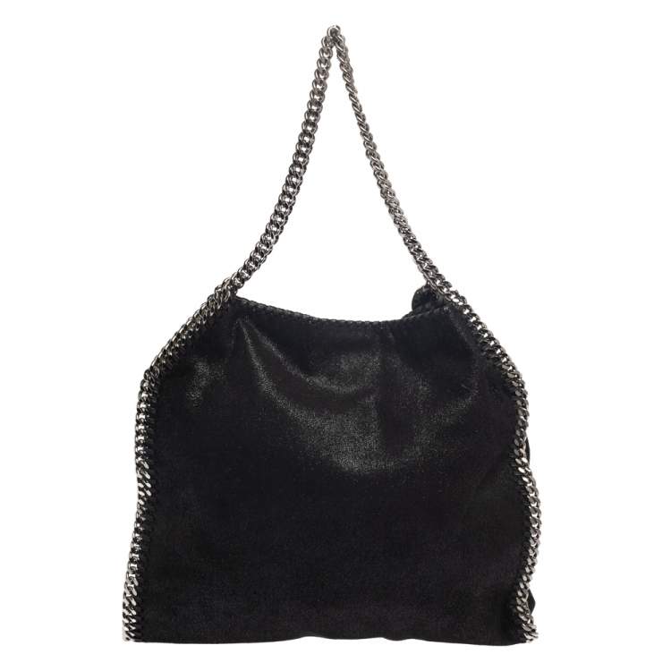 Pre Owned Stella McCartney Black Faux Leather Falabella Tote