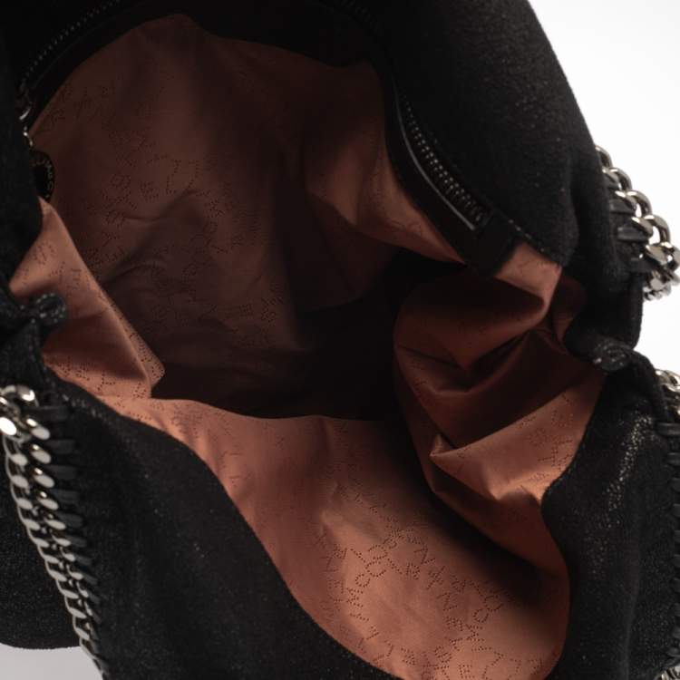 Pre Owned Stella McCartney Black Faux Leather Falabella Tote