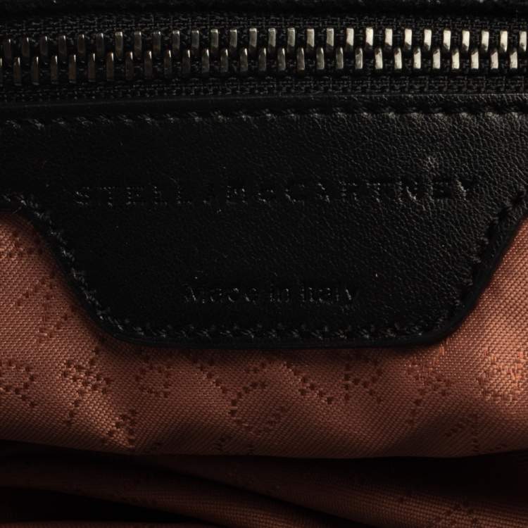 Pre Owned Stella McCartney Black Faux Leather Falabella Tote