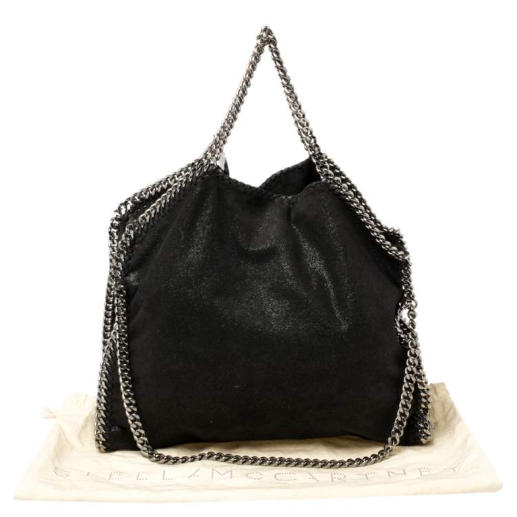 Pre Owned Stella McCartney Black Faux Suede Small Falabella Tote