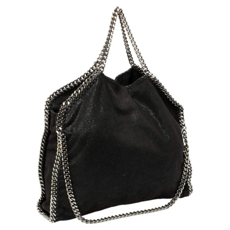 Pre Owned Stella McCartney Black Faux Suede Small Falabella Tote