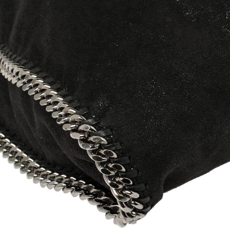 Pre Owned Stella McCartney Black Faux Suede Small Falabella Tote