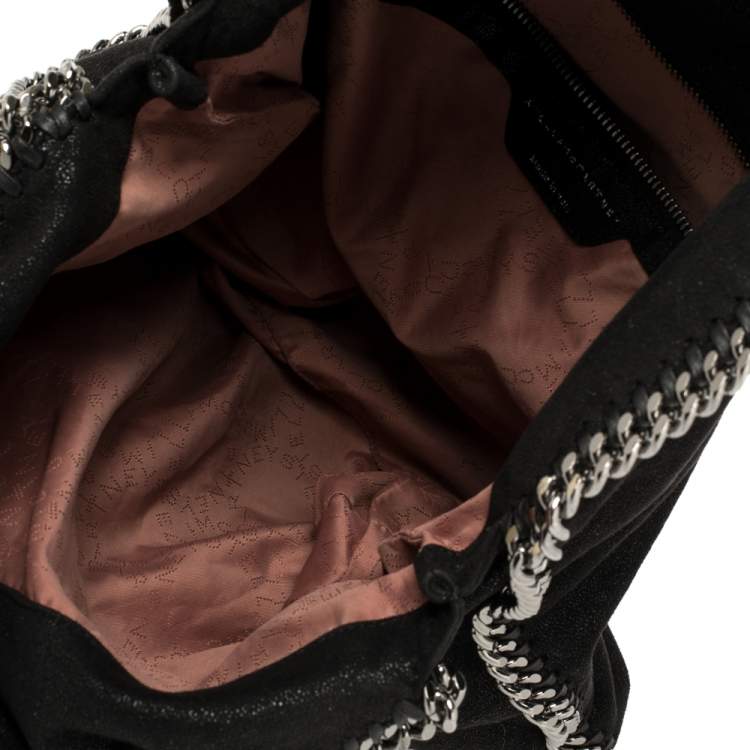Pre Owned Stella McCartney Black Faux Suede Small Falabella Tote
