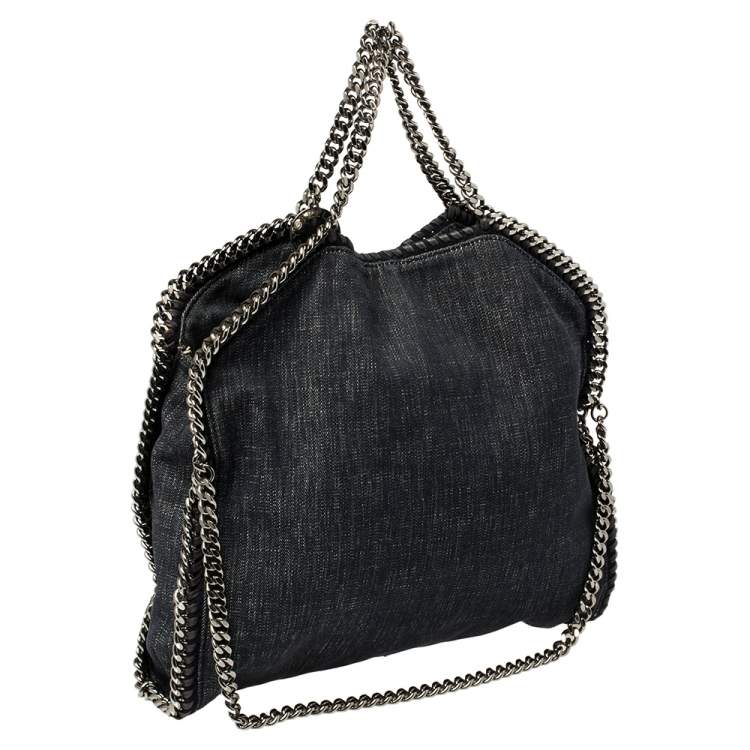 مملوكة مسبقًا Stella McCartney Navy Blue Denim Small Falabella Tote