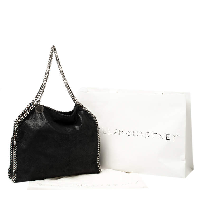 Pre Owned Stella McCartney Black Faux Leather Small Falabella Tote