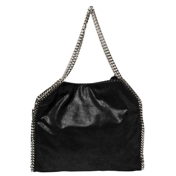 Pre Owned Stella McCartney Black Faux Leather Small Falabella Tote