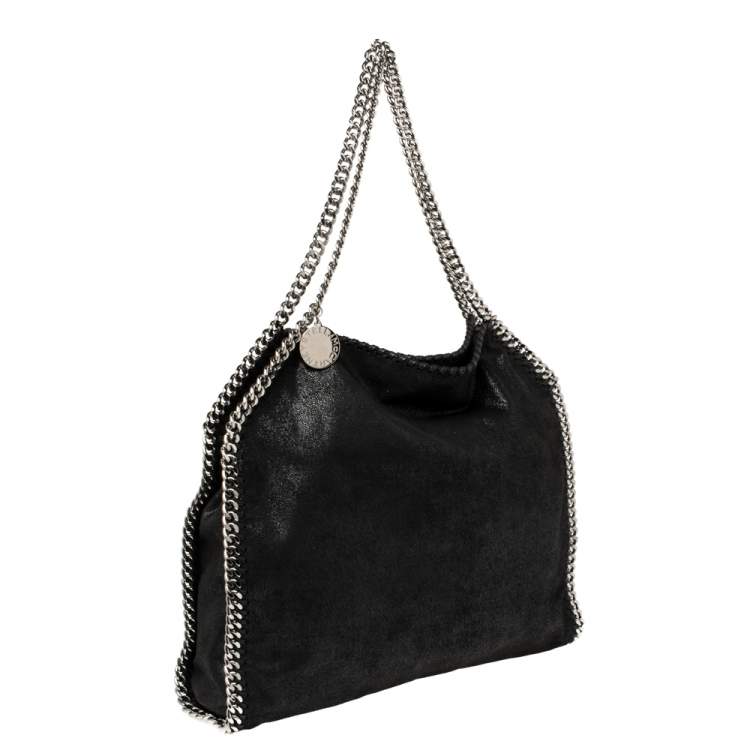 Pre Owned Stella McCartney Black Faux Leather Small Falabella Tote