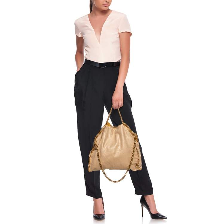 Pre Owned Stella McCartney Beige Faux Suede Small Falabella Tote