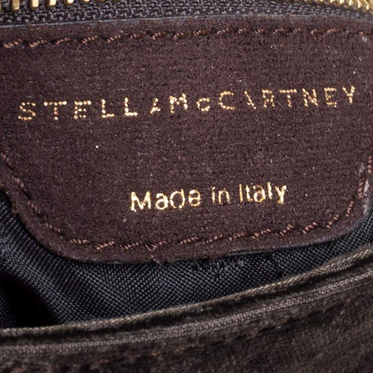 مملوكة مسبقًا Stella McCartney Brown Snake Embossed Velvet Flap Shoulder Bag