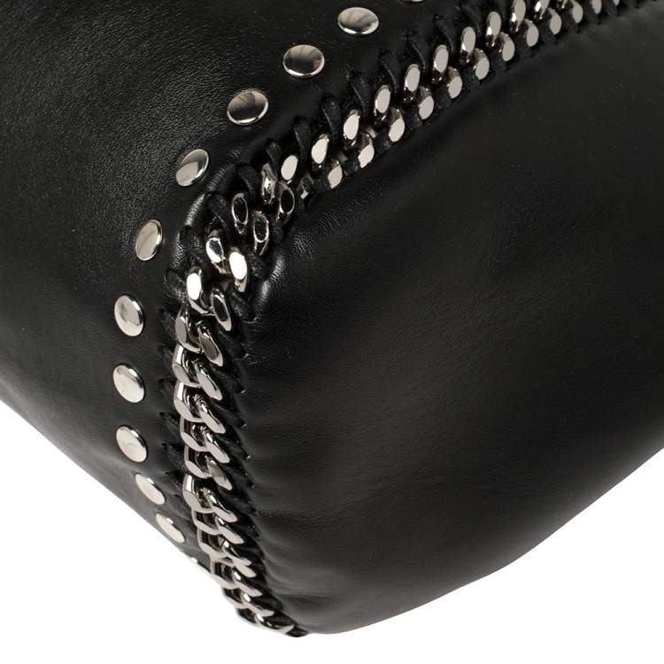 Pre Owned Stella McCartney Black Leather Falabella Tote Bag