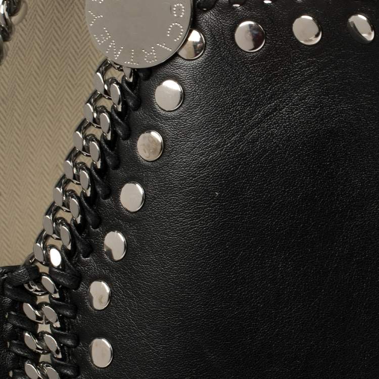 Pre Owned Stella McCartney Black Leather Falabella Tote Bag