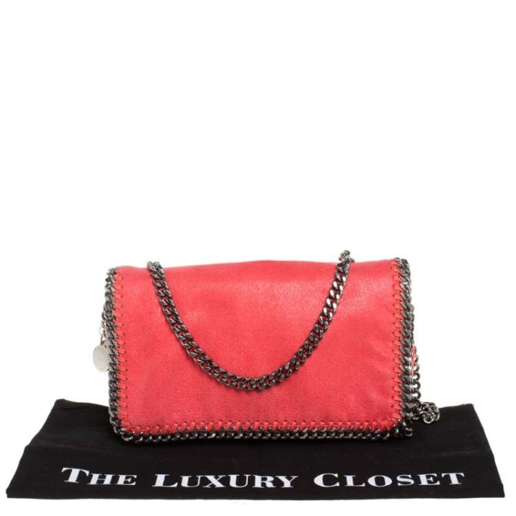 Pre Owned Stella McCartney Chilli Red Faux Leather Falabella Crossbody Bag