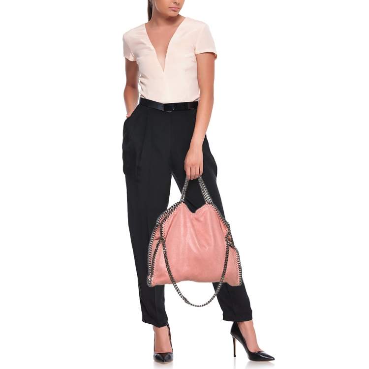 مملوكة مسبقًا Stella McCartney Light Pink Faux Leather Small Falabella Tote